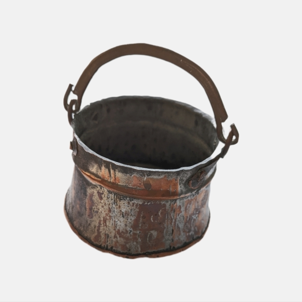 (2 for $40) Vintage Small Copper & Brass Pail / Bucket
